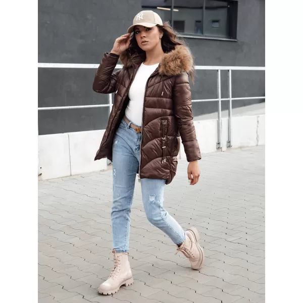  Dámská bunda DSTREET WINTERCHIC ty4458 KARAMELOVÁ 