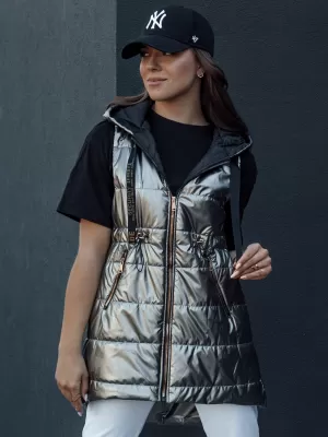 Dámská vesta DSTREET PIXIECODE TY4437 TMAVĚ ŠEDÁ