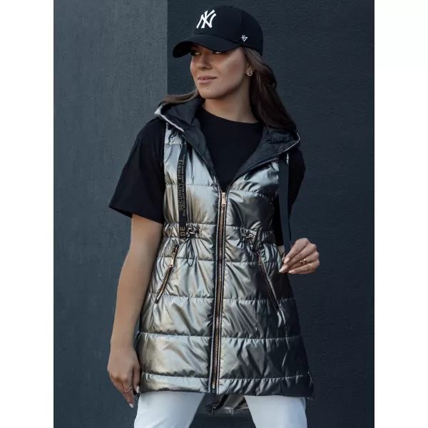 Dámská vesta DSTREET PIXIECODE TY4437 TMAVĚ ŠEDÁ 
