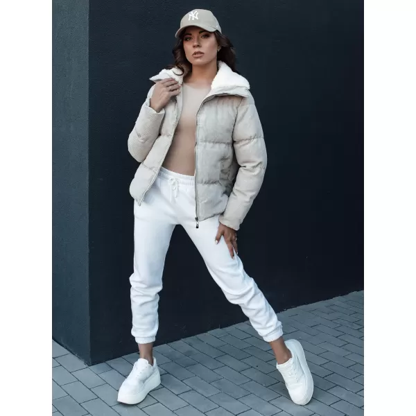  Dámská zimní bunda DSTREET TRENDYGLAM TY4358 BÉŽOVÁ 