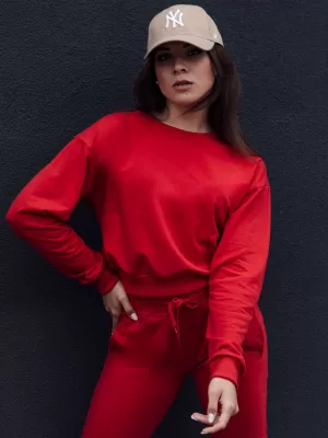 Dámská mikina DSTREET CASUALVIBE TMAVĚ ČERVENÁ
