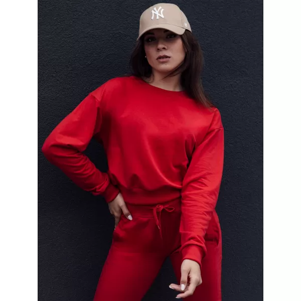  Dámská mikina DSTREET CASUALVIBE TMAVĚ ČERVENÁ 
