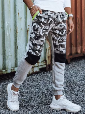 Pánské tepláky DSTREET ux4428 SVĚTLE ŠEDÁ CAMO