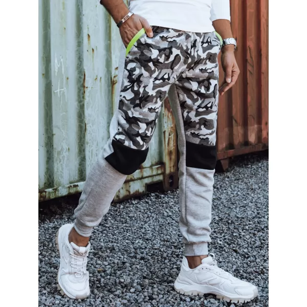  Pánské tepláky DSTREET ux4428 SVĚTLE ŠEDÁ CAMO 