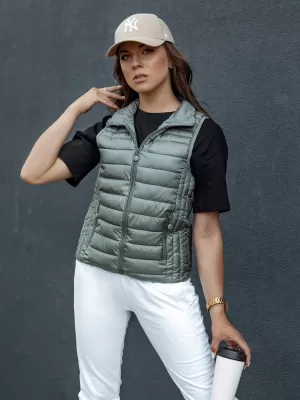 Dámská vesta DSTREET STYLISHZ TY4448 ZELENÁ