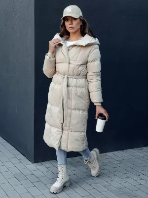Dámský kabát DSTREET CLOUTIQUE SVĚTLE BÉŽOVÁ
