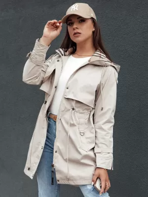 Dámská bunda DSTREET FASHLOVE TY4393 SVĚTLE ŠEDÁ