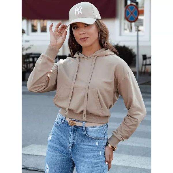  Dámská mikina DSTREET TRENDHOOD BY1311 KARAMELOVÁ 