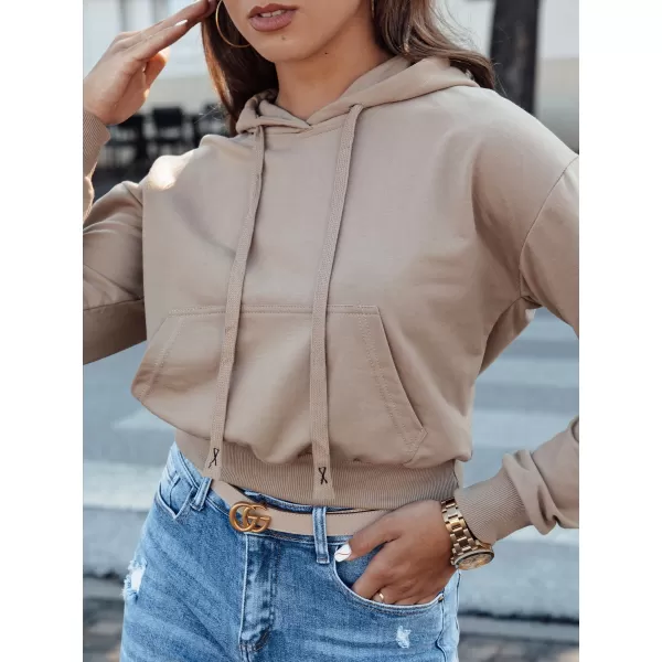  Dámská mikina DSTREET TRENDHOOD BY1311 KARAMELOVÁ 