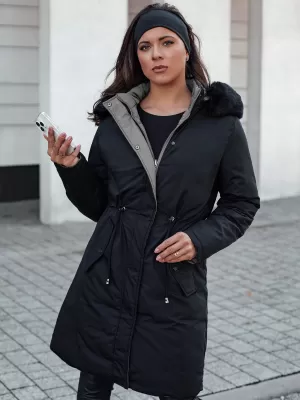 Dámský oboustranný kabát DSTREET TRENDNEL ČERNÁ