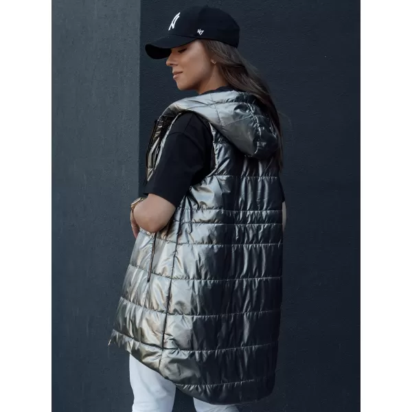 Dámská vesta DSTREET PIXIECODE TY4437 TMAVĚ ŠEDÁ 