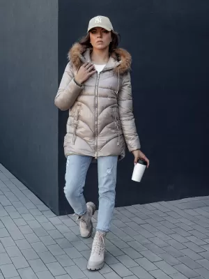 Dámská bunda DSTREET WINTERCHIC ty4438 KARAMELOVÁ