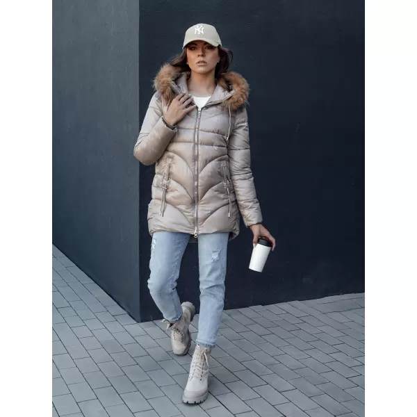  Dámská bunda DSTREET WINTERCHIC ty4438 KARAMELOVÁ 