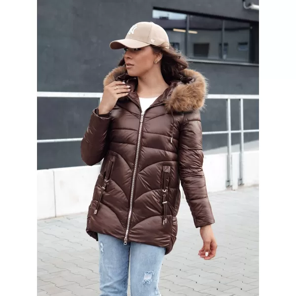  Dámská bunda DSTREET WINTERCHIC ty4458 KARAMELOVÁ 