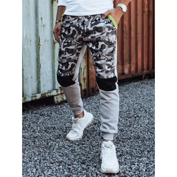  Pánské tepláky DSTREET ux4428 SVĚTLE ŠEDÁ CAMO 