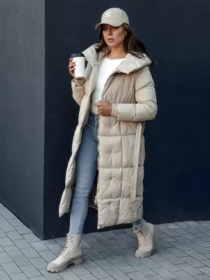 Dámský kabát DSTREET CLOUTIQUE SVĚTLE BÉŽOVÁ
