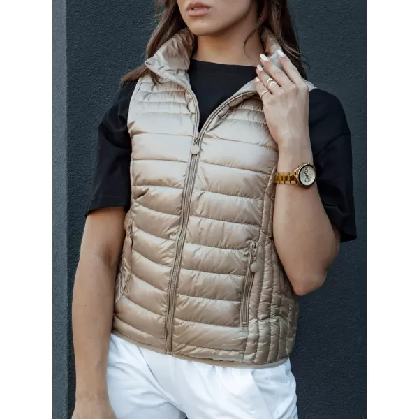  Dámská vesta DSTREET STYLISHZ TY4439 KARAMELOVÁ 