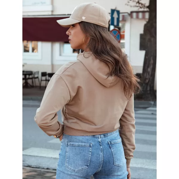  Dámská mikina DSTREET TRENDHOOD BY1311 KARAMELOVÁ 