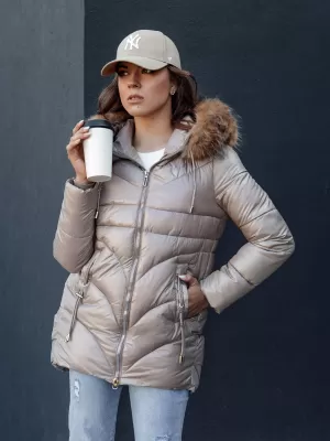 Dámská bunda DSTREET WINTERCHIC ty4438 KARAMELOVÁ