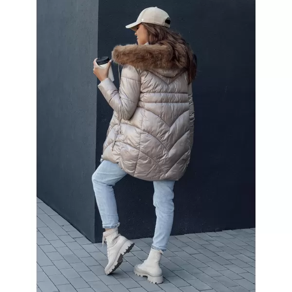  Dámská bunda DSTREET WINTERCHIC ty4438 KARAMELOVÁ 