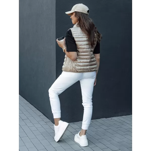  Dámská vesta DSTREET STYLISHZ TY4439 KARAMELOVÁ 