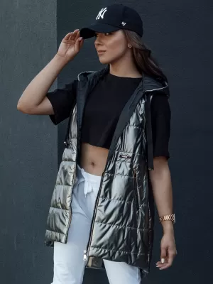 Dámská vesta DSTREET PIXIECODE TY4437 TMAVĚ ŠEDÁ