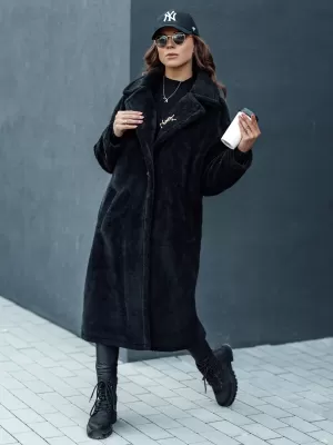 Dámský zimní kabát DSTREET GLAMFUR ČERNÁ
