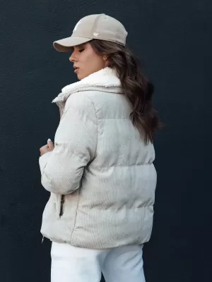 Dámská zimní bunda DSTREET TRENDYGLAM TY4358 BÉŽOVÁ