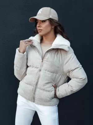Dámská zimní bunda DSTREET TRENDYGLAM TY4358 BÉŽOVÁ