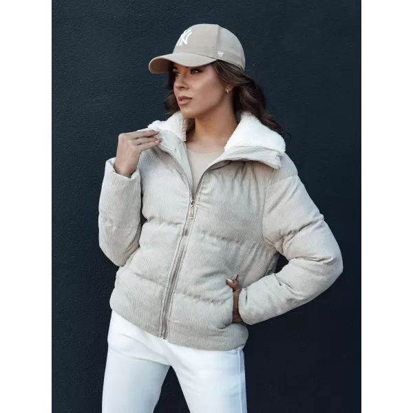 Dámská zimní bunda DSTREET TRENDYGLAM TY4358 BÉŽOVÁ 