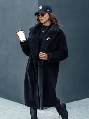 Dámský zimní kabát DSTREET GLAMFUR ČERNÁ