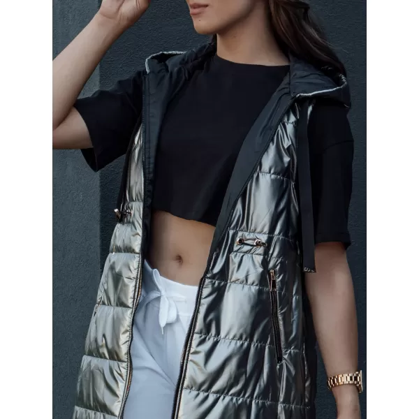  Dámská vesta DSTREET PIXIECODE TY4437 TMAVĚ ŠEDÁ 