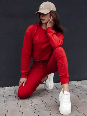 Dámská mikina DSTREET CASUALVIBE TMAVĚ ČERVENÁ