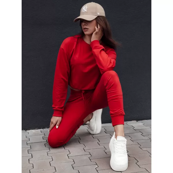  Dámská mikina DSTREET CASUALVIBE TMAVĚ ČERVENÁ 