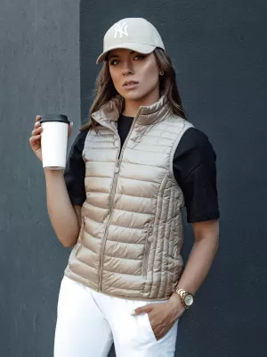 Dámská vesta DSTREET STYLISHZ TY4439 KARAMELOVÁ