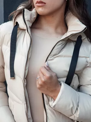 Dámský kabát DSTREET GABRIELLE SVĚTLE BÉŽOVÁ