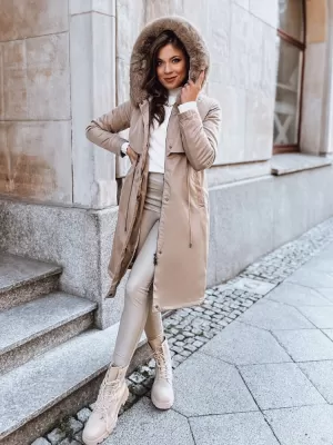 Dámský kabát DSTREET LUSTER TY3958 BÉŽOVÁ