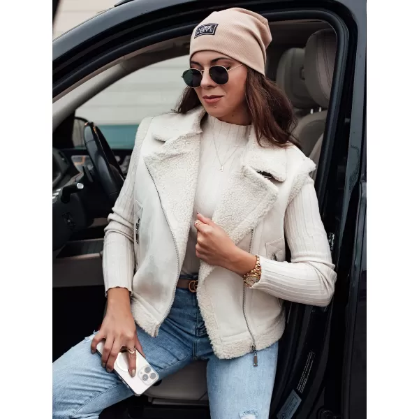  Dámská vesta DSTREET WOOLZIP TY4743 BÍLÁ 