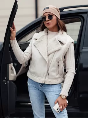 Dámská vesta DSTREET WOOLZIP TY4743 BÍLÁ