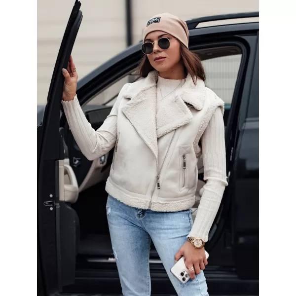  Dámská vesta DSTREET WOOLZIP TY4743 BÍLÁ 