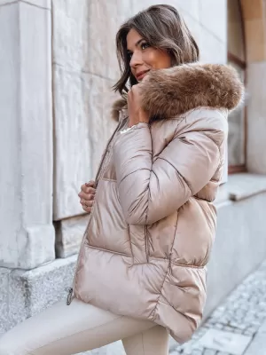 Dámská bunda DSTREET SPARKLE TY3948 KARAMELOVÁ