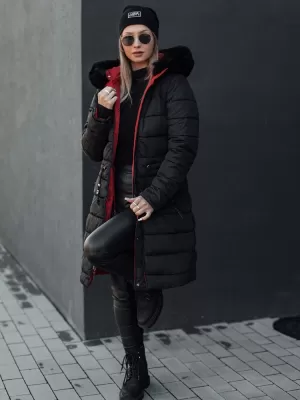 Dámský oboustranný kabát DSTREET TRENDNEL TY4588 ČERVENÁ