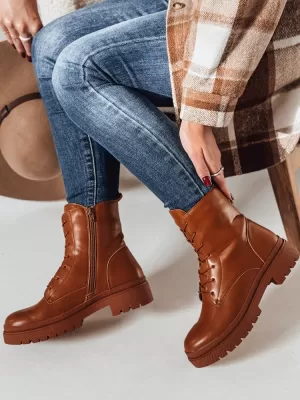 Dámské boty DSTREET STYLOBOSS ZY0520 KARAMELOVÁ