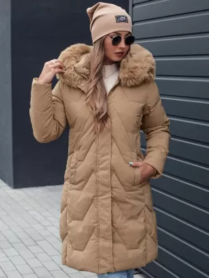 Dámský kabát DSTREET VEONI TY4718 KHAKI