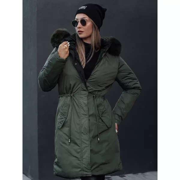  Dámský oboustranný kabát DSTREET TRENDNEL TY4589 ZELENÁ 