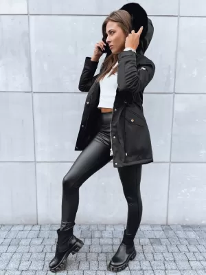 Dámský kabát DSTREET GODDESS TY3867 ČERNÁ