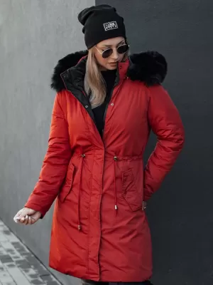 Dámský oboustranný kabát DSTREET TRENDNEL TY4588 ČERVENÁ
