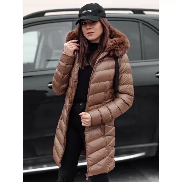  Dámský kabát DSTREET CRYSTAL TY4774 KARAMEL 