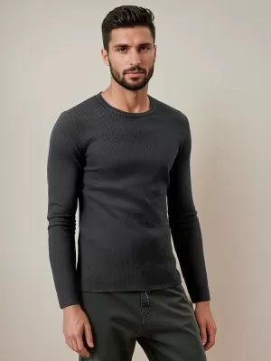 Pánský svetr DSTREET wx2293 TMAVĚ ŠEDÁ