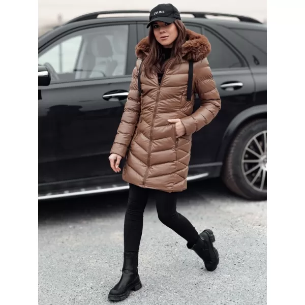  Dámský kabát DSTREET CRYSTAL TY4774 KARAMEL 